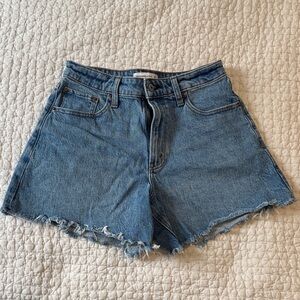 Abercrombie & Fitch Blue Frayed Hem Jean Shorts